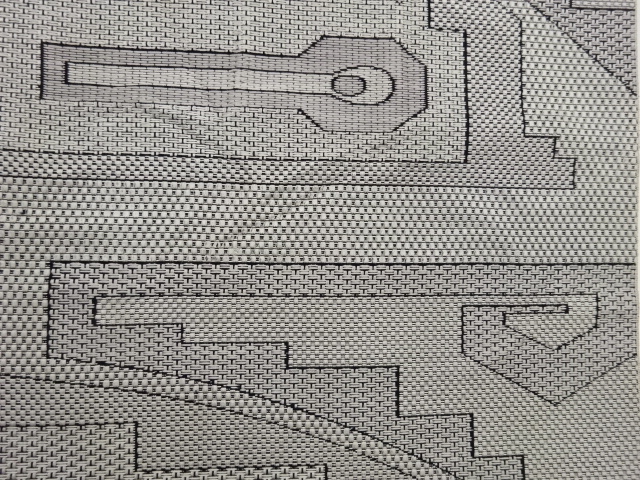  幾何学模様織出し名古屋帯